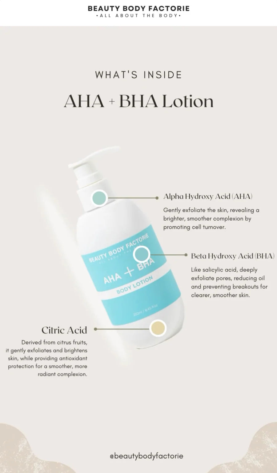 Beauty Body Factorie AHA BHA Body Lotion